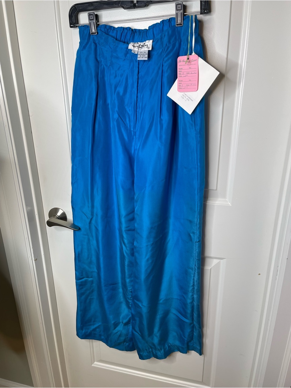 Vintage Lilly Pulitzer silk pleated wide leg pants lined size S